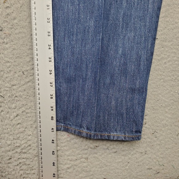 Chaps Jeans Mens 42x30 Blue Denim Straight Fit Medium Wash Flat Front Stretch - Picture 3 of 8